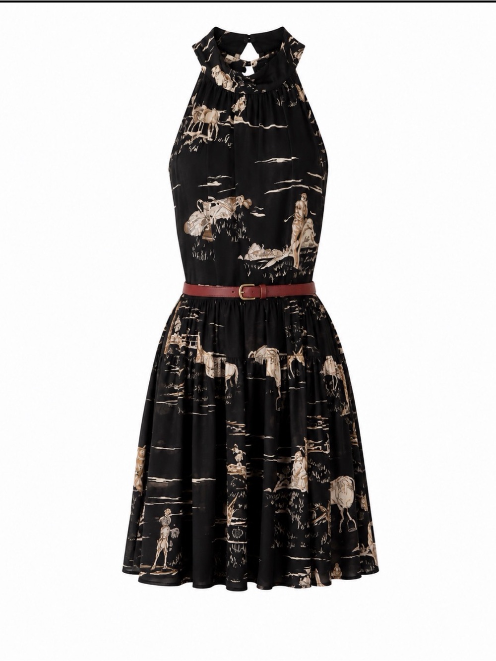 Zara dress with equestrian and golfer detail all in neutral colors - Picture 5 of 5